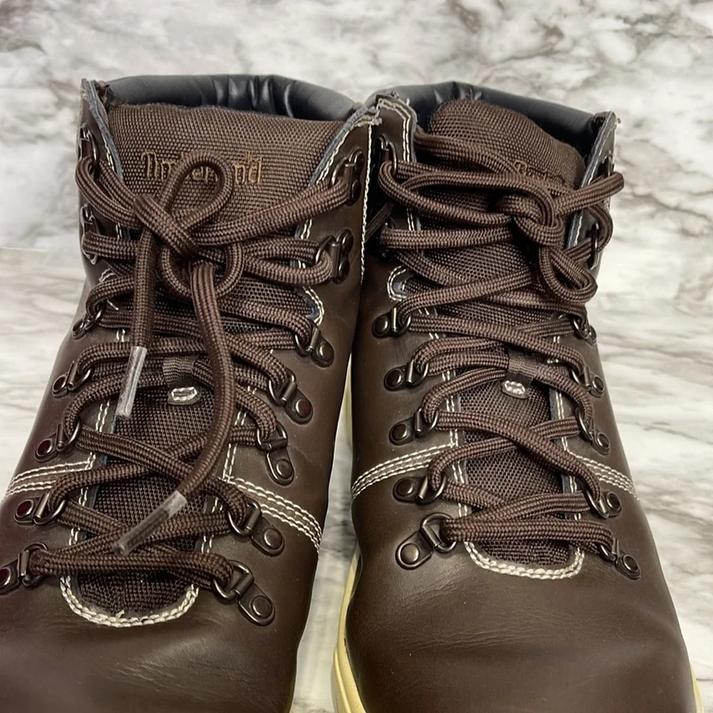 Timberland Men's Black and Brown Boots leather sneakers size 10